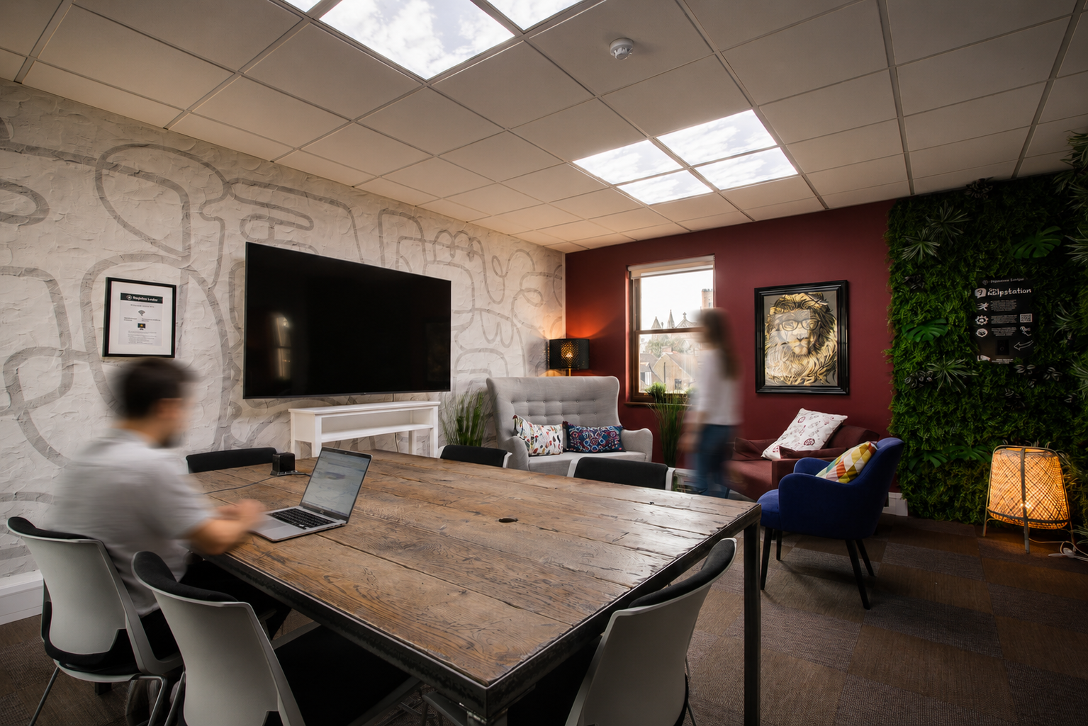 Meeting rooms and podcast spaces at The Workstation